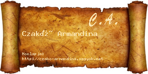 Czakó Armandina névjegykártya